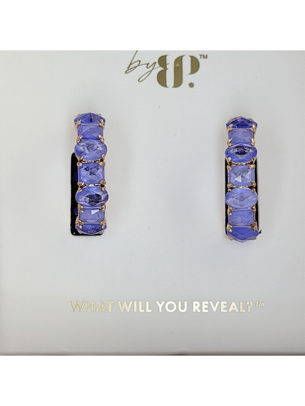 Bomb Party Resort Wear Earrings "Juniper Cove Hoops" Lavender Fluorite Rose Gold